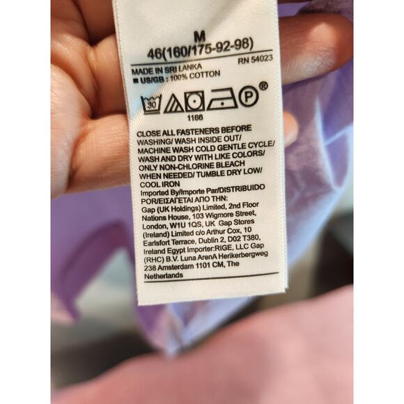 Banana Republic‎ Men's Button-Down Shirt Lavender 100% Cotton Size Medium PTP 20 - Picture 4 of 4